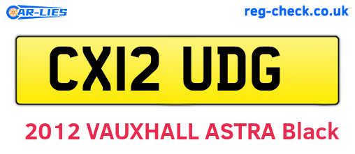 CX12UDG are the vehicle registration plates.