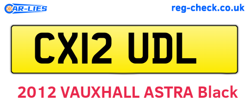 CX12UDL are the vehicle registration plates.