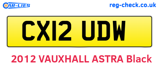 CX12UDW are the vehicle registration plates.