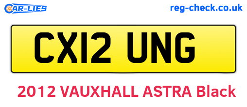 CX12UNG are the vehicle registration plates.
