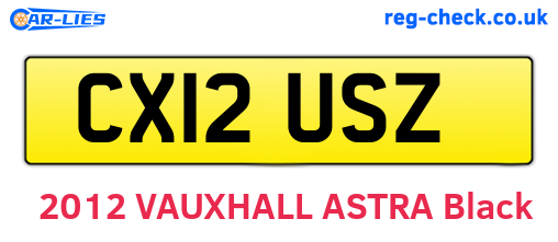 CX12USZ are the vehicle registration plates.