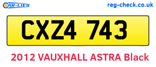 CXZ4743 are the vehicle registration plates.