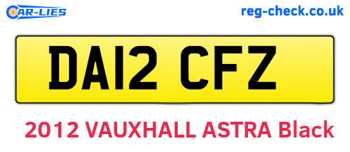 DA12CFZ are the vehicle registration plates.