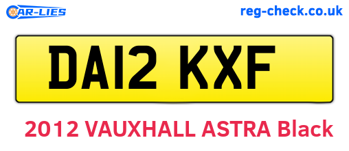 DA12KXF are the vehicle registration plates.