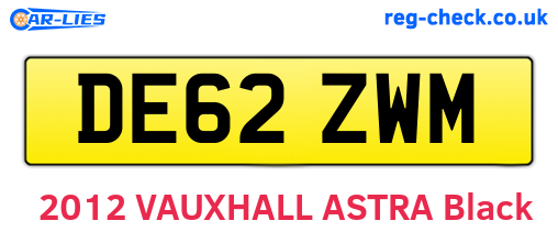 DE62ZWM are the vehicle registration plates.