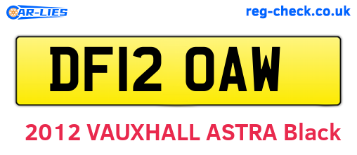 DF12OAW are the vehicle registration plates.