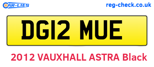 DG12MUE are the vehicle registration plates.