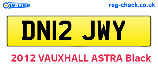 DN12JWY are the vehicle registration plates.