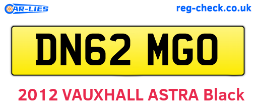 DN62MGO are the vehicle registration plates.