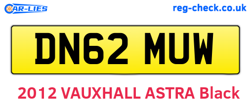 DN62MUW are the vehicle registration plates.