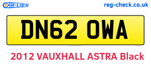 DN62OWA are the vehicle registration plates.