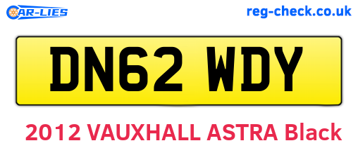 DN62WDY are the vehicle registration plates.
