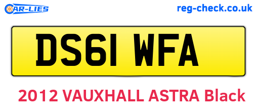 DS61WFA are the vehicle registration plates.