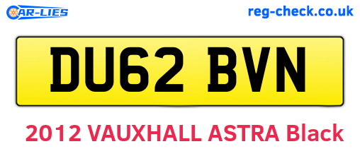 DU62BVN are the vehicle registration plates.
