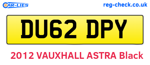 DU62DPY are the vehicle registration plates.
