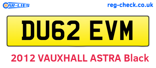 DU62EVM are the vehicle registration plates.