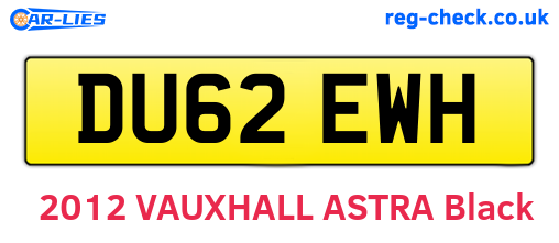 DU62EWH are the vehicle registration plates.