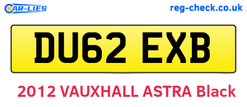DU62EXB are the vehicle registration plates.
