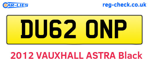 DU62ONP are the vehicle registration plates.