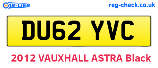 DU62YVC are the vehicle registration plates.