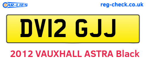 DV12GJJ are the vehicle registration plates.