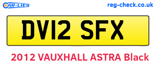 DV12SFX are the vehicle registration plates.