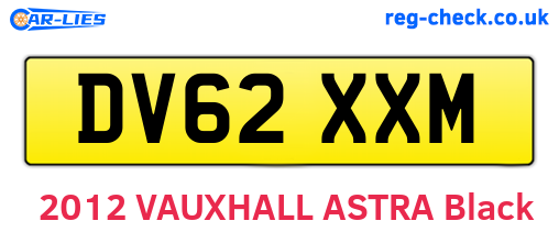 DV62XXM are the vehicle registration plates.