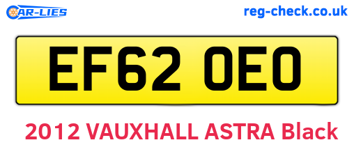 EF62OEO are the vehicle registration plates.