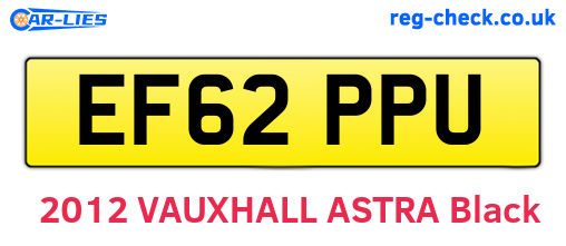 EF62PPU are the vehicle registration plates.