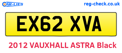EX62XVA are the vehicle registration plates.