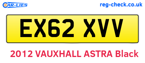 EX62XVV are the vehicle registration plates.