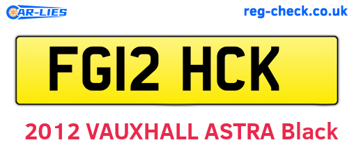 FG12HCK are the vehicle registration plates.