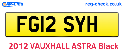 FG12SYH are the vehicle registration plates.