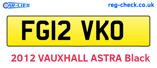 FG12VKO are the vehicle registration plates.