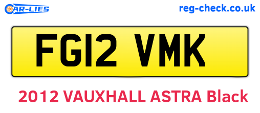 FG12VMK are the vehicle registration plates.