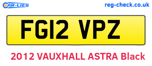 FG12VPZ are the vehicle registration plates.