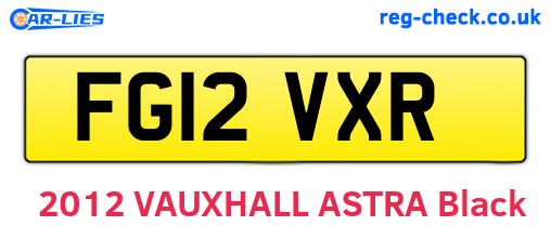 FG12VXR are the vehicle registration plates.