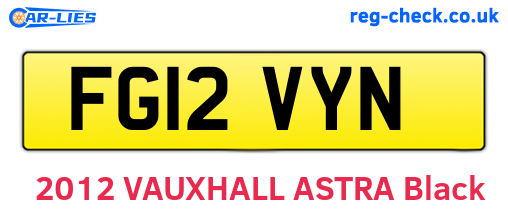 FG12VYN are the vehicle registration plates.