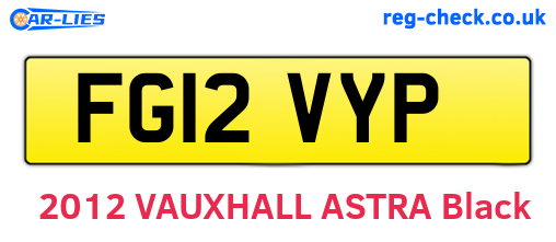 FG12VYP are the vehicle registration plates.