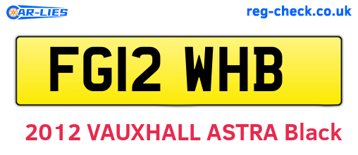 FG12WHB are the vehicle registration plates.