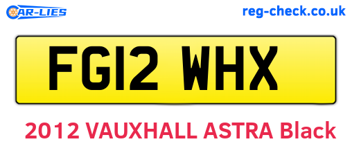FG12WHX are the vehicle registration plates.
