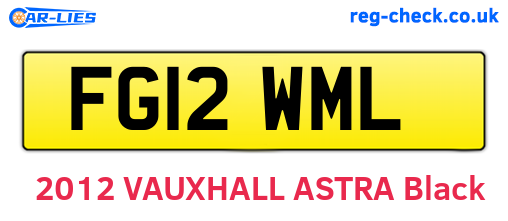 FG12WML are the vehicle registration plates.