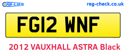 FG12WNF are the vehicle registration plates.