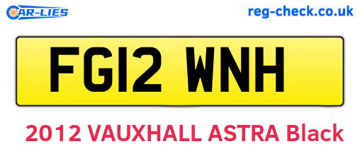 FG12WNH are the vehicle registration plates.
