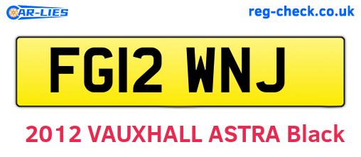 FG12WNJ are the vehicle registration plates.