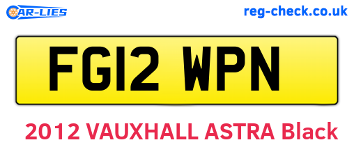 FG12WPN are the vehicle registration plates.