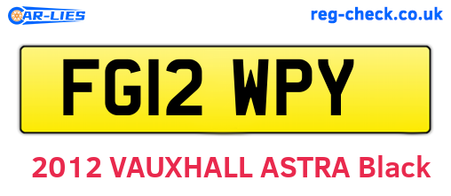 FG12WPY are the vehicle registration plates.