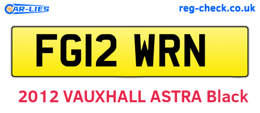FG12WRN are the vehicle registration plates.