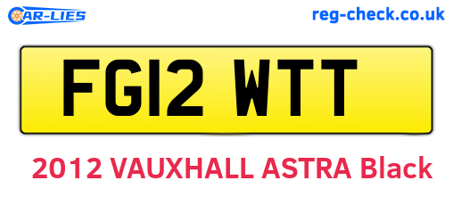 FG12WTT are the vehicle registration plates.