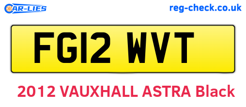 FG12WVT are the vehicle registration plates.